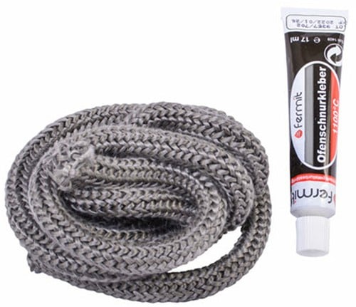 Reparatieset Kachel | Kachelkoord Zwart (10mm) 3 Meter en Hittebestendige Lijm