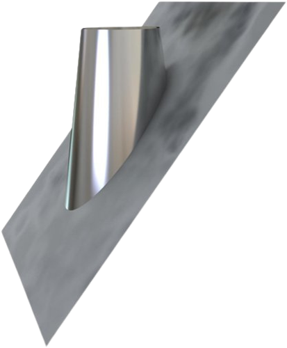 Dakplaat Lood 45-60° | TBV Dubbelwandig RVS Ø200 mm | TBV Enkelwandig Ø250 mm