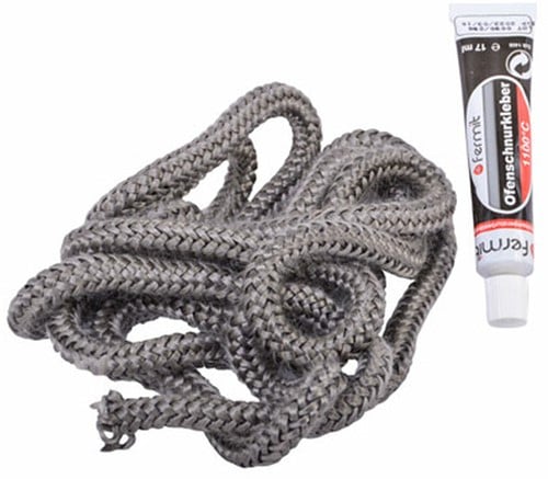 Reparatieset Kachel | Kachelkoord Zwart (8mm) 3 Meter en Hittebestendige Lijm