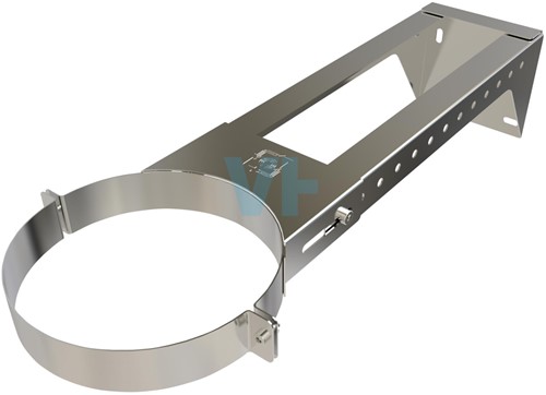 Muurbeugel Verlengd 8-44 Cm | TBV Dubbelwandig RVS Ø125 mm | TBV Enkelwandig Ø175 mm