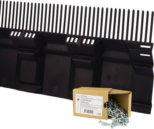 Ventura Roofguard Dakvoetprofiel BASIC | 125 mm | 12 meter set + Schroeven