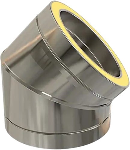 Bocht 45° | TBV Dubbelwandig RVS Ø150 mm