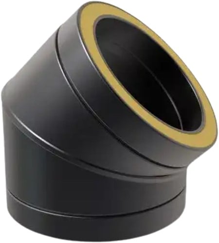 Bocht 45° Ral 9004 Dubbelwandig Ø100 mm