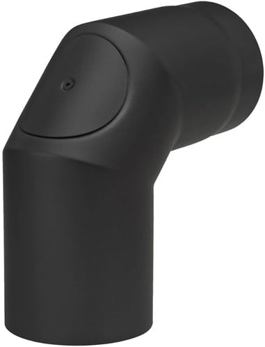 Bocht 90° Met Deur Zwart Staal 2mm Ø150 mm