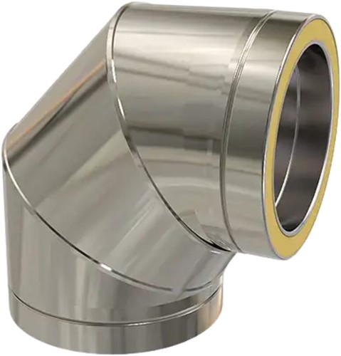 Bocht 90° | TBV Dubbelwandig RVS Ø150 mm