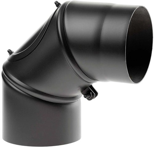 Bocht 90° Verstelb Zwart Staal 2mm Ø130 mm