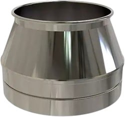 Bovenaansluitstuk DW/EW Ø200 mm | TBV Dubbelwandig RVS Ø200 mm