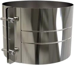 Brede Klemband | TBV Dubbelwandig RVS Ø175 mm | TBV Enkelwandig Ø225 mm