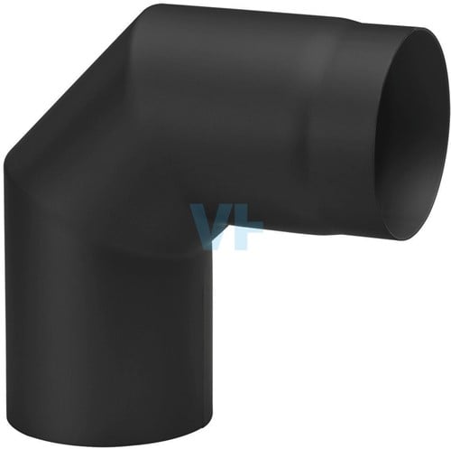Bocht 90° Zwart Staal 2mm Ø150 mm