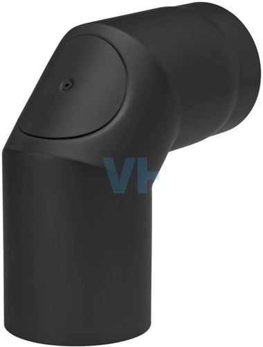 Bocht 90° Met Deur Zwart Staal 2mm Ø150 mm