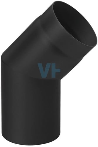 Bocht 45° Zwart Staal 2mm Ø150 mm