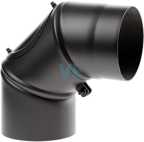 Bocht 90° Verstelb Zwart Staal 2mm Ø150 mm
