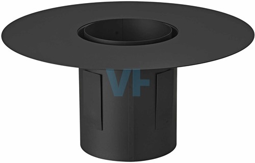 Afdekplaat + Nisbus 20 Cm Zwart Staal 2mm Ø130 mm