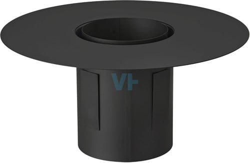 Afdekplaat + Nisbus 20 Cm Zwart Staal 2mm Ø150 mm