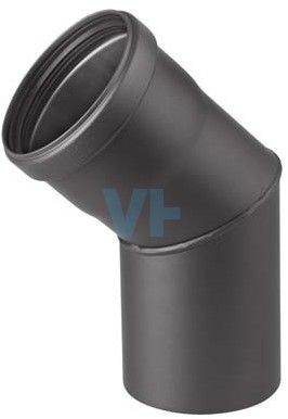 Bocht 45° Zwart Pellet Ø80 mm