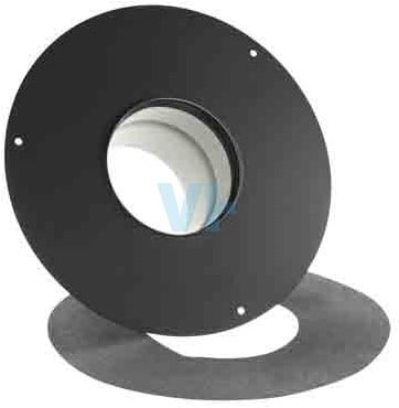 Afdekplaat + Manchette Zwart Pellet Ø80 mm