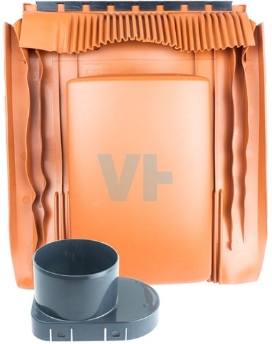 Universele Lage Ventilatiepan Rood 100 mm