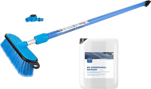 BM Zonnepaneelreiniger | Telescoopsteel | 2,0 - 3,7 meter | Borstel | Adapter