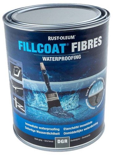 Rust-Oleum Fillcoat Vezels Donkergrijs 1 Liter (Ca 1 M2)