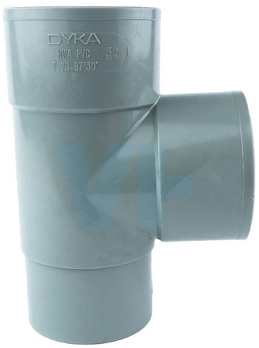 Pvc T-Stuk Grijs Ø100 mm 87° Lv/Vs Mof/Verjongde Spie