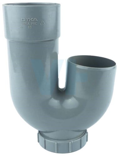 Pvc Hwa Sifon Ø80 mm Grijs Mof/Spie