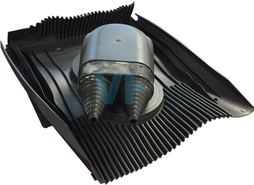 Klöber Dubbele Kabeldoorvoer Antraciet Kabels Airco, Zonnepanelen, Boilers