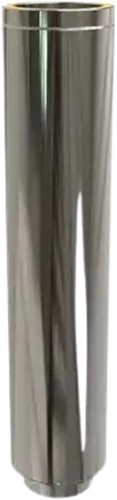 Pijp 100 Cm | Incl Onderaansluitstuk | TBV Dubbelwandig RVS Ø150 mm