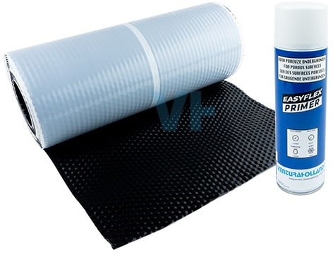 Aluminium Easyflex Loodvervanger Zwart 300 mm 5 meter + Easyflex Primer