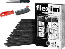 Flexim Dakmortel Zwart 20L + Flexim Afwerkmes + Staalborstel