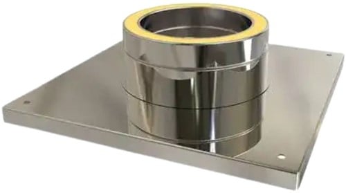 Gevel/Vloer Doorvoer DW/DW Ø80 mm | TBV Dubbelwandig RVS Ø80 mm