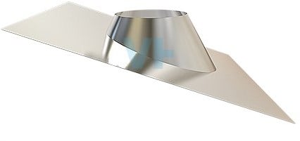 Plakplaat voor schuin dak aluminium. 0-35° | TBV Dubbelwandig RVS Ø150 mm | TBV Enkelwandig Ø200 mm