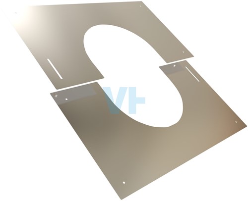 Centreerplaat 30-45° | TBV Dubbelwandig RVS Ø175 mm | TBV Enkelwandig Ø225 mm