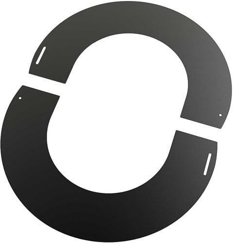 Rozet 0-30° RAL 9004 Zwart | TBV Dubbelwandig RVS Ø100 mm | TBV Enkelwandig RVS Ø150 mm