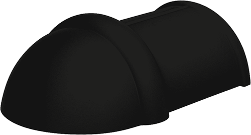 Koramic Zwart Verglaasd Halfronde Hoekkeperbeginvorst Vario 225mm
