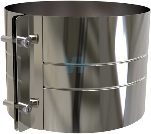 Brede Klemband | TBV Dubbelwandig RVS Ø175 mm | TBV Enkelwandig Ø225 mm