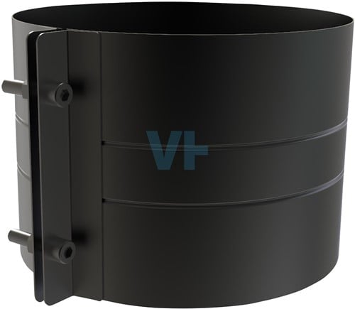 Brede Klemband Ral9004 | TBV Dubbelwandig Ø150 mm | TBV Enkelwandig Ø200 mm