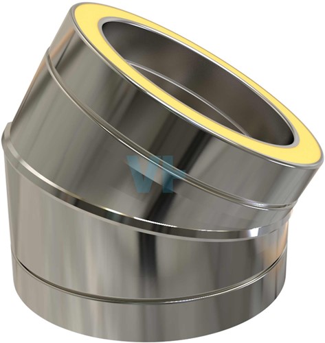 Bocht 30° | TBV Dubbelwandig RVS Ø150 mm