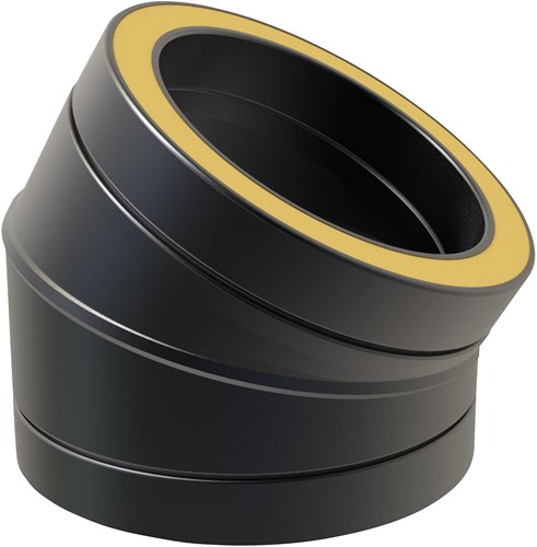 Bocht 30° | Ral9004 | Dubbelwandig Ø125 mm