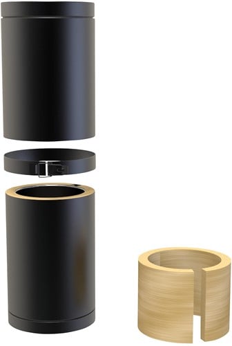 Paspijp 35-50 Cm | Zwart (Ral9004) | Ø150 mm | Dubbelwandig