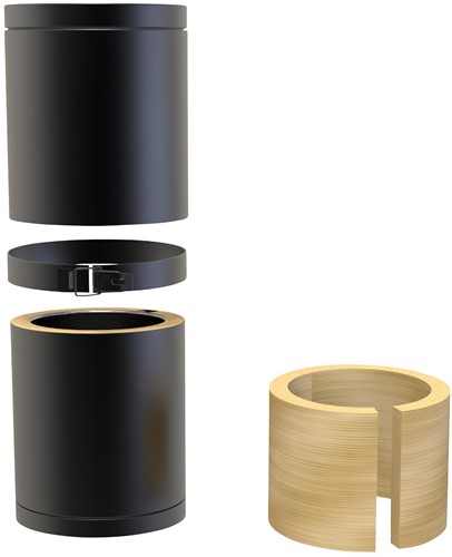 Paspijp 25-35 Cm | Zwart (Ral9004) | Ø150 mm | Dubbelwandig