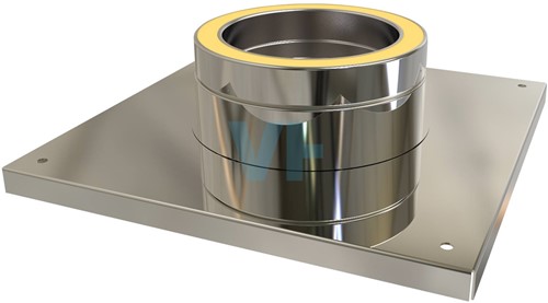 Gevel/Vloer Doorvoer | TBV Dubbelwandig RVS Ø125 mm