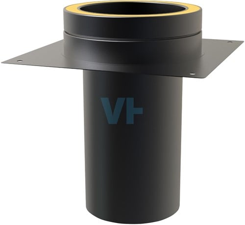 Schouwplaat Ral9004 Dubbelwandig Ø100 mm