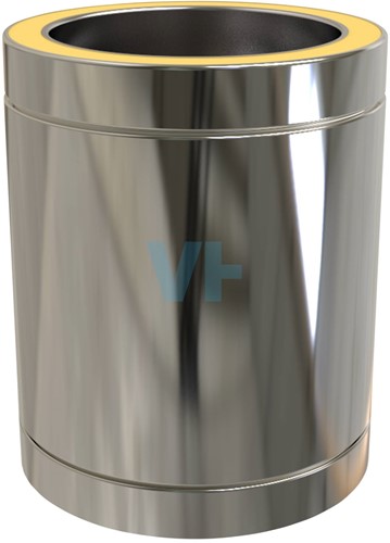 Pijp 25 Cm | TBV Dubbelwandig RVS Ø80 mm