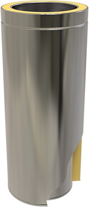 Pijp 50 Cm | Met Nisbus | TBV Dubbelwandig RVS Ø150 mm