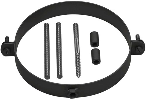 Muurbeugel Zwart Staal 2mm Ø150 mm