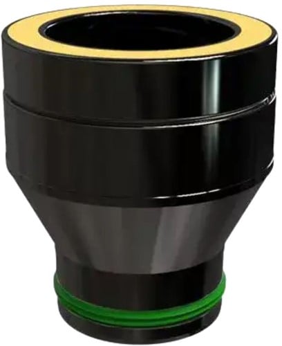 Onderaansluitstuk Pellet/DW Ral9004 Dubbelwandig Ø80 mm