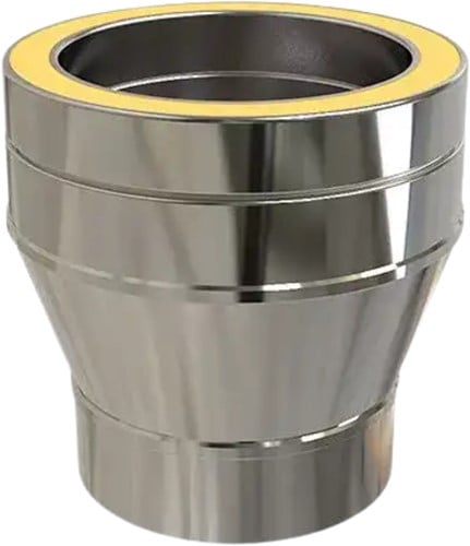 Onderaansluitstuk EW/DW Ø125 mm | TBV Dubbelwandig RVS Ø125 mm