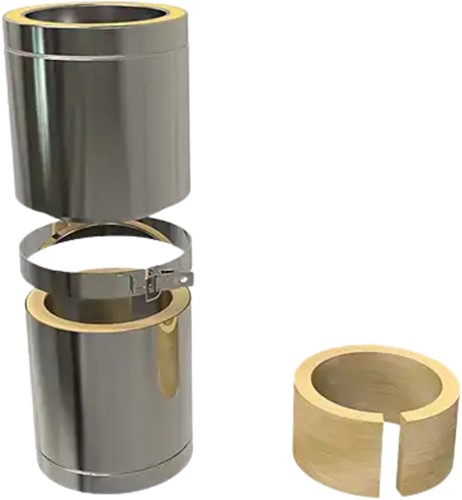 Paspijp 25-35 Cm | TBV Dubbelwandig RVS Ø125 mm