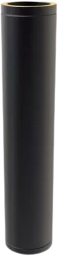 Pijp 100 Cm | Zwart (Ral9004) | Ø150 mm | Dubbelwandig