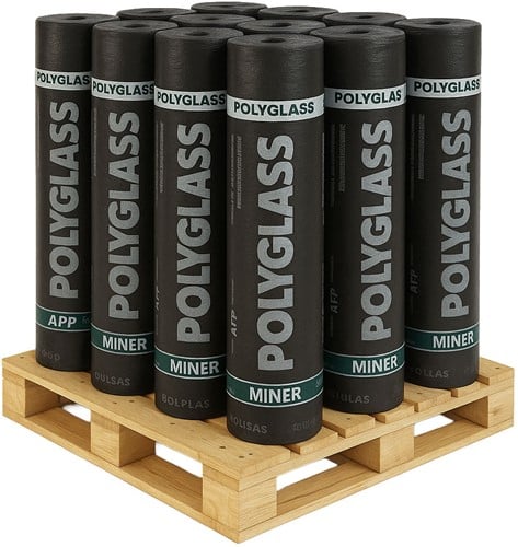 PALLET DEAL Bitumen Dakbedekking Zwart Gemin | Polybond 470K24 | 30 Rollen a 5x1 Meter Q1 batch - Eeenmalige Partij